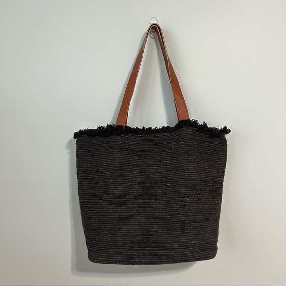 Fleurs By Elegant Additions Silk Black Embellished Tote Bag Purse - Picture 3 of 8